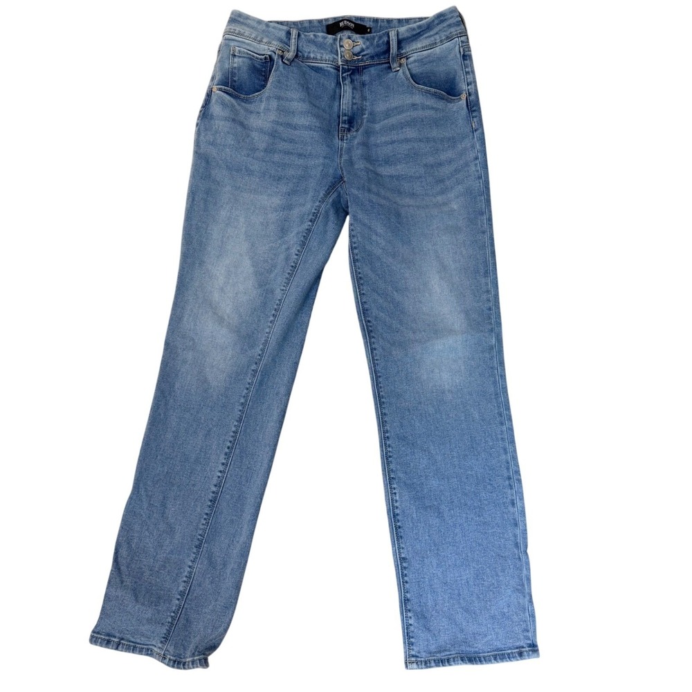 Hudson Womens 6 Medium Wash Straight Leg Jeans Double Button Stretch Classic
